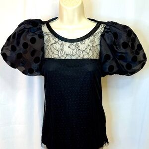 VALENTINO T-SHIRT COUTURE black viscose EMBELLISHED Sz 6